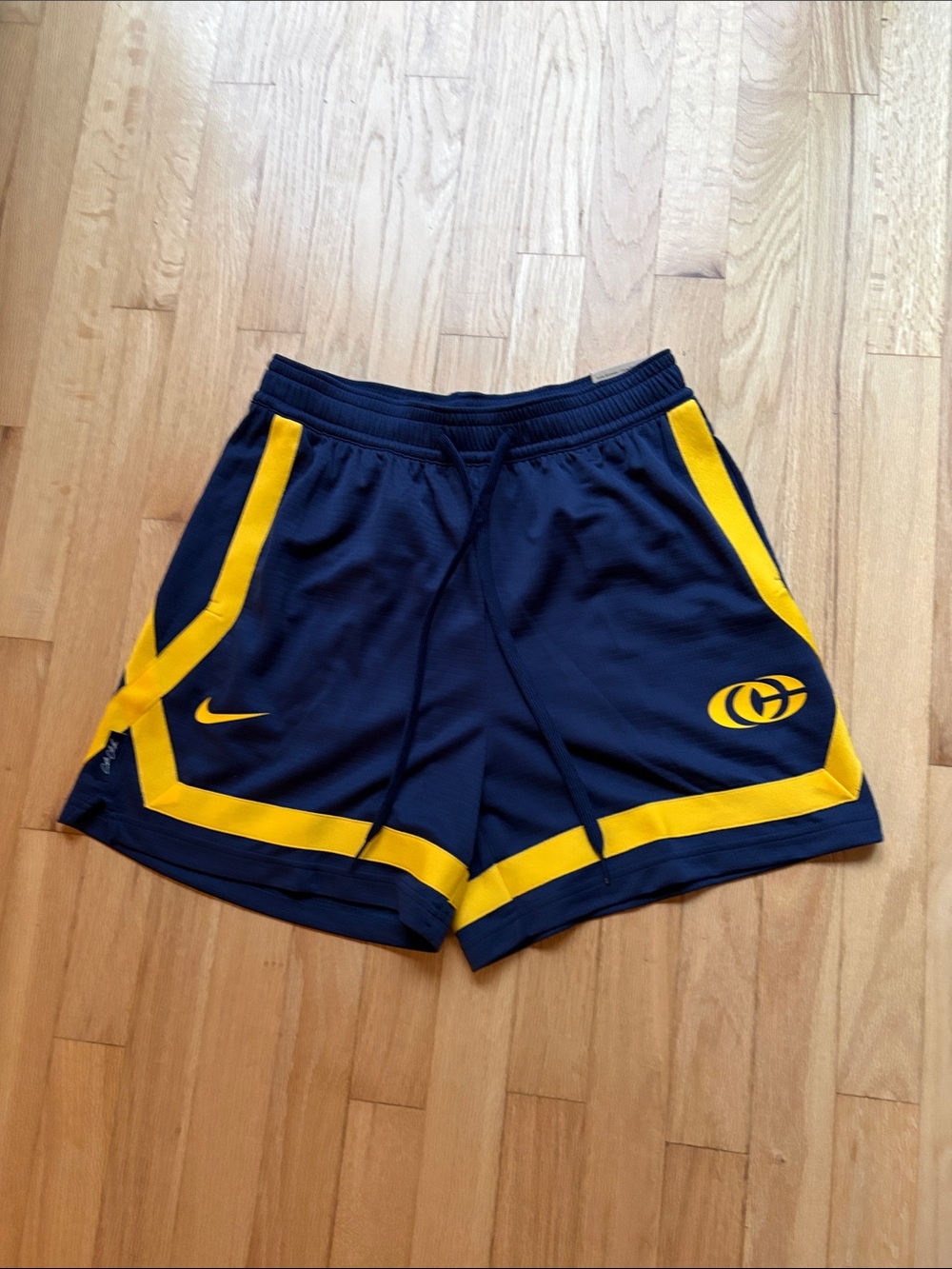 NWT!!!! Nike women’s crossover Navy and Yellow Athletic Shorts